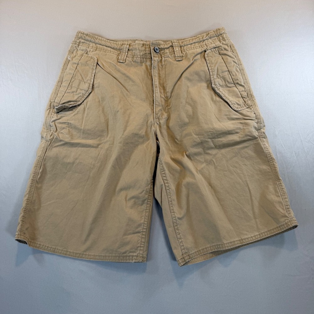Old Navy Mens Khaki Cargo Shorts 32 Vintage 2006 Y2K 90s Gorpcore Granola Safari
